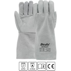 Beybi KYN-01 10 Beden 10 Çift Gri Eko Kaynakçı İş Eldiveni