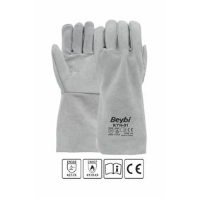 Beybi KYN-01 10 Beden 10 Çift Gri Eko Kaynakçı İş Eldiveni