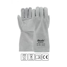 Beybi KYN-01 10 Beden 10 Çift Gri Eko Kaynakçı İş Eldiveni