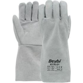Beybi KYN-01 Gri XL 48 Çift Deri Kaynakçı Eldiveni