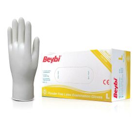 Beybi L 100'lü Pudrasız Lateks Eldiven Beyaz