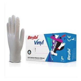 Beybi L 20 Kutu Vinil Pudrasız Şeffaf Muayene Eldiveni