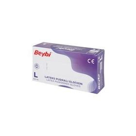 Beybi L Beden Beyaz 100'lü Pudralı Lateks Eldiven
