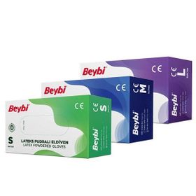 Beybi Large 100'lü Lateks Pudralı Eldiven