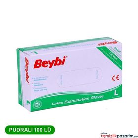 Beybi Lateks Pudralı Beyaz Muayene Eldiveni