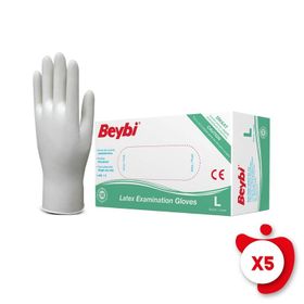 Beybi Lateks Pudralı Beyaz Muayene Eldiveni