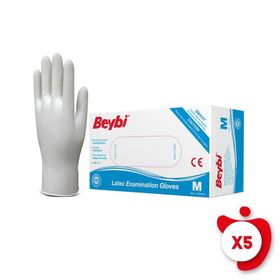 Beybi Lateks Pudralı Beyaz Muayene Eldiveni