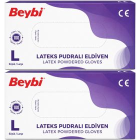 Beybi Lateks Pudralı Large 200'lü Muayene Eldiveni