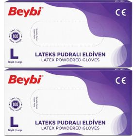 Beybi Lateks Pudralı Large 200'lü Muayene Eldiveni