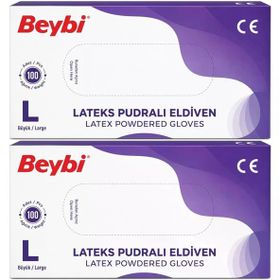Beybi Lateks Pudralı Large 200'lü Muayene Eldiveni