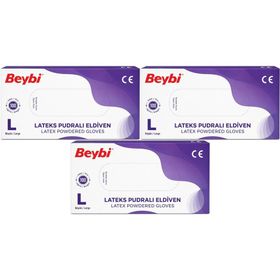 Beybi Lateks Pudralı Large 300'lü Muayene Eldiveni