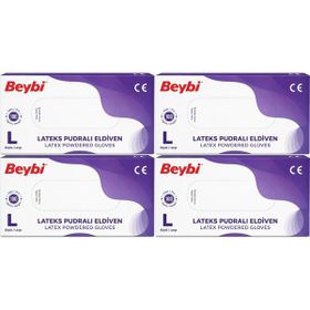 Beybi Lateks Pudralı Large 400'lü Muayene Eldiveni