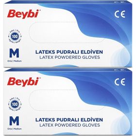 Beybi Lateks Pudralı Medium 200'lü Muayene Eldiveni