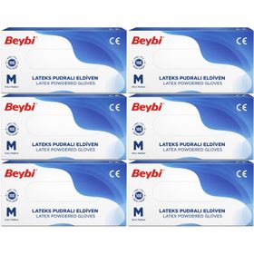 Beybi Lateks Pudralı Medium 600'lü Muayene Eldiveni