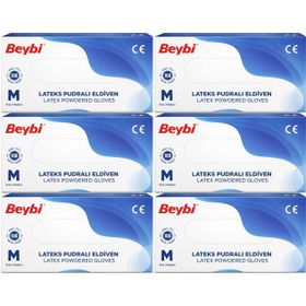 Beybi Lateks Pudralı Medium 600'lü Muayene Eldiveni