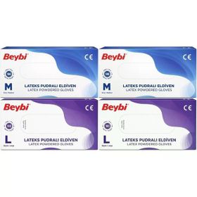 Beybi Lateks Pudralı Medium-Large Karma 400'lü Muayene Eldiveni