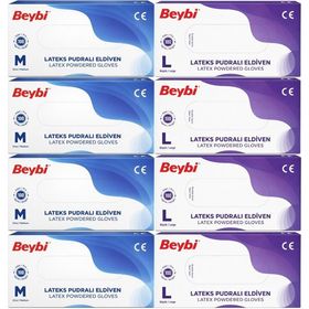 Beybi Lateks Pudralı Medium-Large Karma 800'lü Muayene Eldiveni