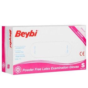 Beybi Lateks Pudrasız S Small Beden 100'lü Paket Muayene Eldiven