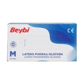 Beybi M Beden Beyaz 100'lü Pudralı Lateks Eldiven