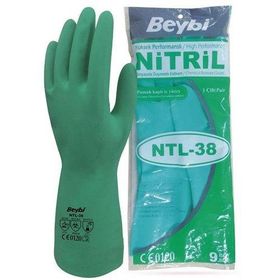 Beybi Nitril NTl-38 Yeşil 9 Beden 10'lu Paket İş Eldiveni