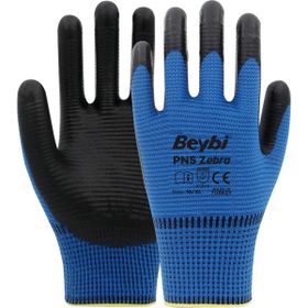 Beybi Nitril Pmk Pn5 Zebra 10 Beden 12'li Paket Mavi Siyah Eldiven
