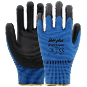 Beybi Nitril Pmk Pn5 Zebra 9 Beden 12'li Paket Mavi Siyah Eldiven