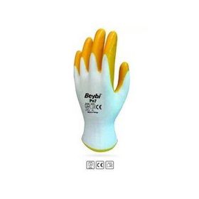 Beybi Nitril Poly PN7 9 Beyaz Sarı 12 Adet Eldiven