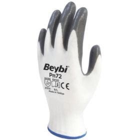 Beybi Nitril Poly Pn72 10 Beden 12'li Paket Beyaz Gri Eldiven