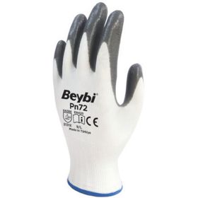 Beybi Nitril Poly Pn72 10 Beden 12'li Paket Beyaz Gri Eldiven