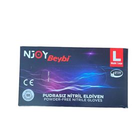 Beybi Nitril Pudrasız Large Siyah 100'lü Muayene Eldiveni