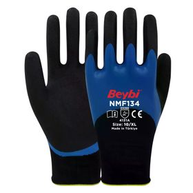 Beybi NMF134 No 10 288 Çift Mikro Köpük Nitril Kaplı Polyester Örgü Eldiven