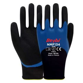 Beybi NMF134 No 10 288 Çift Mikro Köpük Nitril Kaplı Polyester Örgü Eldiven