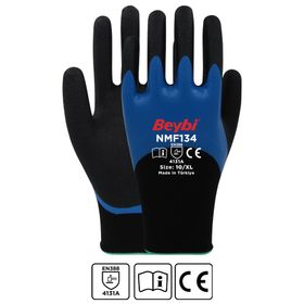 Beybi NMF134 No: 10 Mikro Köpük Nitril Kaplı Polyester Örgü Eldiven