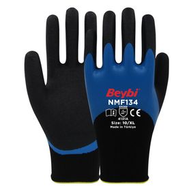 Beybi NMF134 No: 10 Mikro Köpük Nitril Kaplı Polyester Örgü Eldiven
