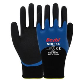 Beybi NMF134 No: 9 144 Çift Mikro Köpük Nitril Kaplı Polyester Örgü Eldiven