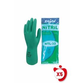Beybi NTL-33 Yeşil 10 Beden Kimyasal Koruyucu Nitril İş Eldiveni