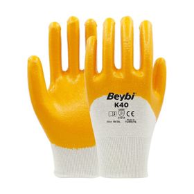 Beybi Pamuk Nitril PMK 10 Beden K40 Nitril Kaplı Pamuk 12'li Paket Eldiven