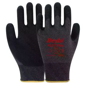 Beybi PL17 Flex No: 10 Çift Siyah Polyester Örme Lateks Kaplı Camcı İş Eldiveni