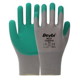 Beybi PL17 Legend No: 9 Çift Siyah Polyester Örme Lateks Eldiven