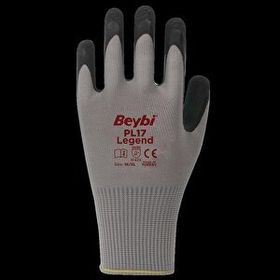 Beybi PL17 Legend Polyester Örme Siyah Lateks Kaplı 144 Çift Camcı İş Eldiveni