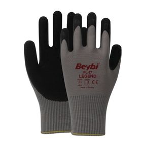 Beybi PL17 Siyah Çift Legend Polyester Örme Lateks Eldiven