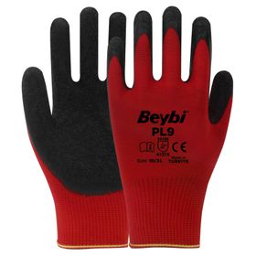 Beybi PL9 No: 9 288 Çift Polyester Örme Lateks Eldiven