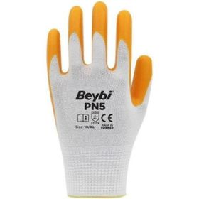 Beybi PN-5 No:9 Beyaz Sarı Nitril Eldiven