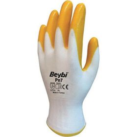 Beybi PN-7 No:10 Beyaz Sarı Nitril Eldiven