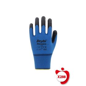 Beybi PN Zebra Mavi 10 Beden 288 Çift Polyester Örme Nitril İş Eldiveni