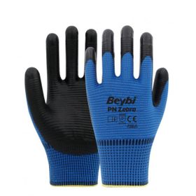Beybi PN Zebra Polyester Örme Mavi 288 Çift Nitril Eldiven