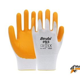 Beybi PN3 Beyaz Sarı No:10 Poly Eldiven