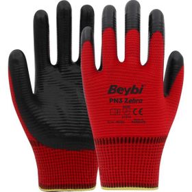 Beybi PN3 Kırmızı Siyah Nitril Eldiven