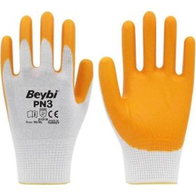 Beybi PN3 Sarı 10 Beden Polyester Örme Nitril İş Eldiveni