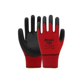 Beybi PN5 No: 10 12 Çift Kırmızı Polyester Örme Nitril Eldiven